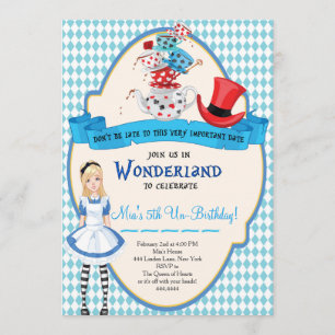 Alice im Wunderland Einladungen zum Geburtstag