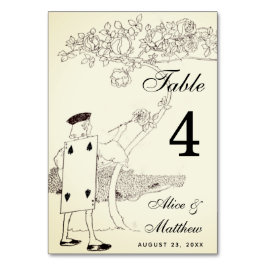 Alice im Wunderland Elegant Wedding 4 Playing Card Tischnummer