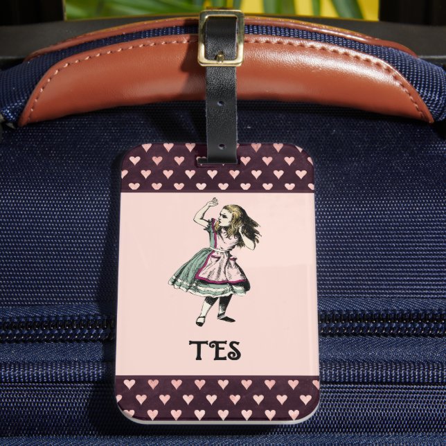 Alice im Wunderland Fairy Tale Monogramm Gepäckanhänger (Vorderseite Insitu 2)