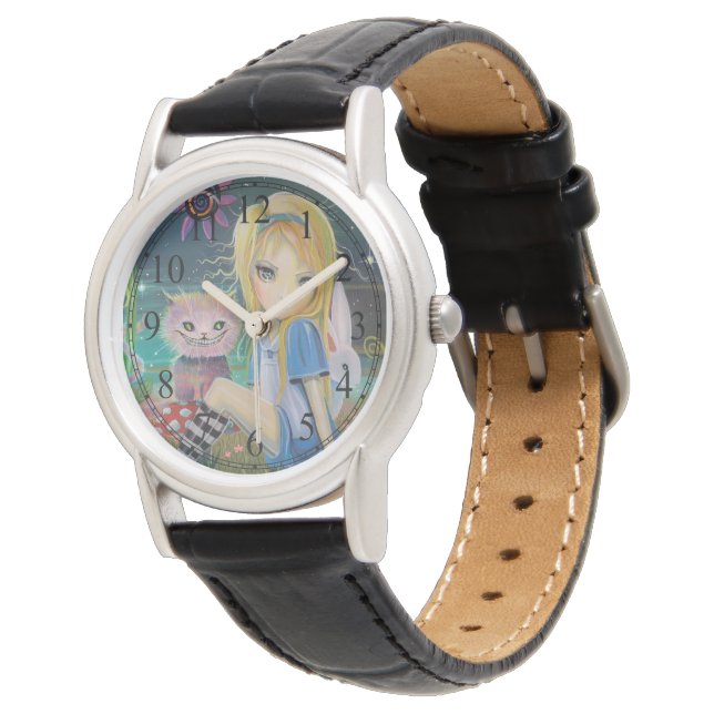 Alice im Wunderland Fairytale Niedlich Girly Watch Armbanduhr (Schrägansicht)