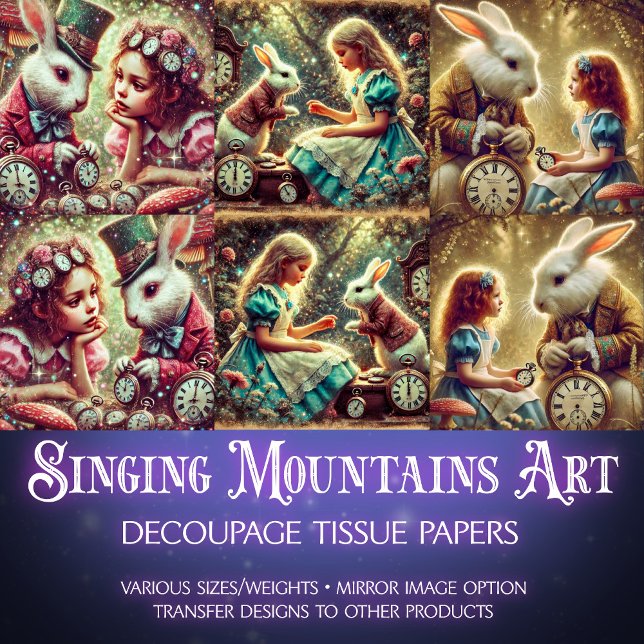 Alice im Wunderland Fantasy Art Decoupage Seidenpapier (Von Creator hochgeladen)