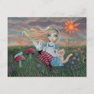 Alice im Wunderland Fantasy Art Postkarte