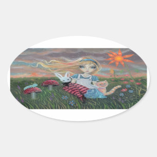 Alice im Wunderland Fantasy Art Stickers