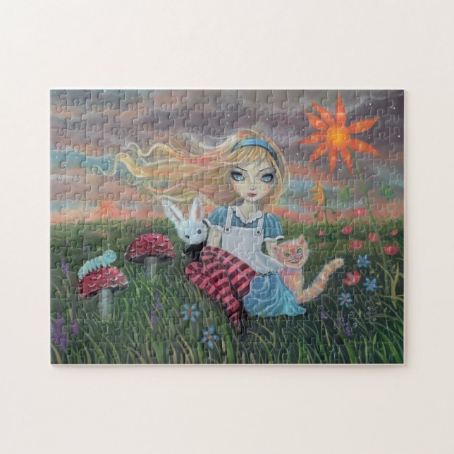 Alice im Wunderland Fantasy Fairytale Art Puzzle (Horizontal)