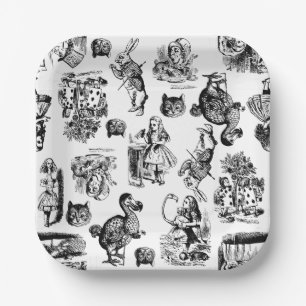 Alice im Wunderland Fantasy-Illustration vintage Pappteller