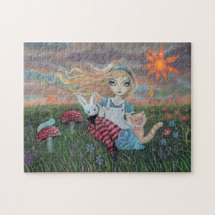 Alice im Wunderland Fantasy Märchen Kunstpuzzle