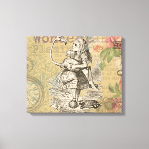 Alice im Wunderland Flamingo Classic Leinwanddruck