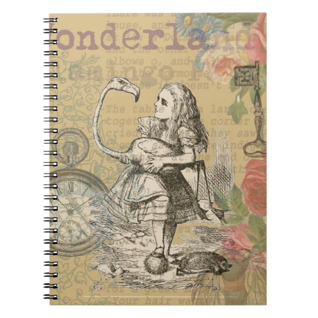Alice im Wunderland Flamingo Classic Notizblock (Vorderseite)