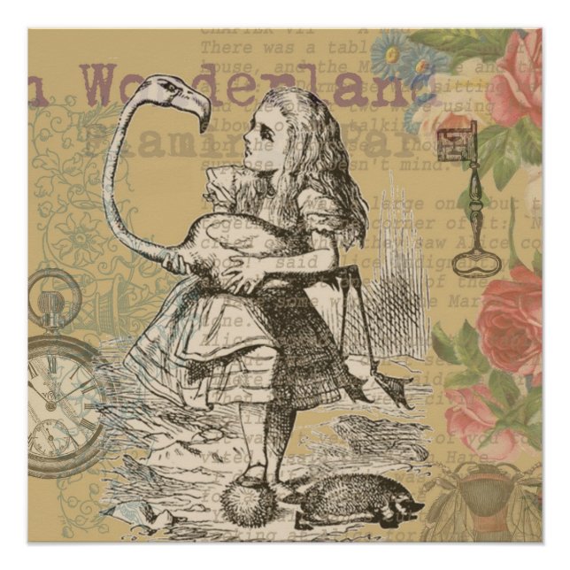 Alice im Wunderland Flamingo Classic Poster (Vorderseite)