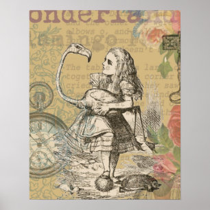 Alice im Wunderland Flamingo Classic Poster