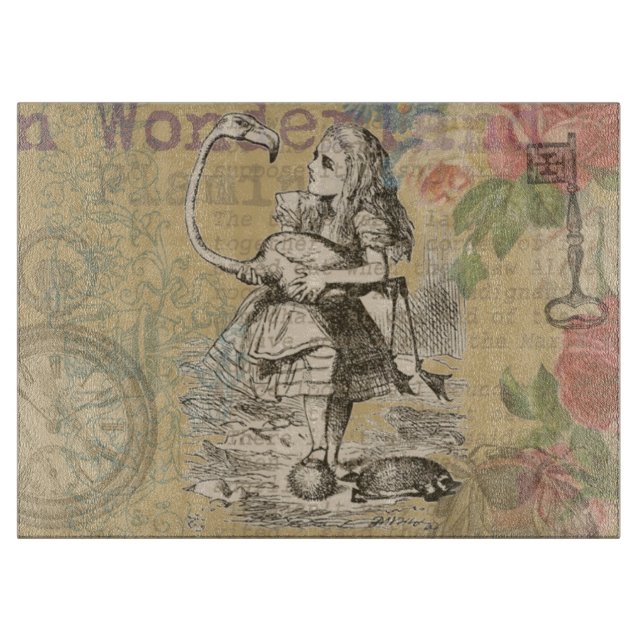 Alice im Wunderland Flamingo Classic Schneidebrett (Vorderseite)
