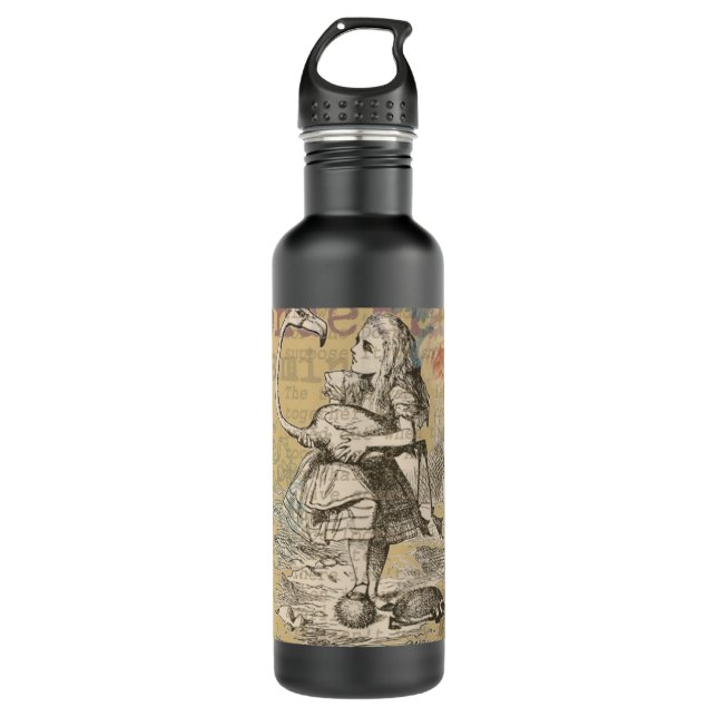 Alice im Wunderland Flamingo Classic Trinkflasche (Vorderseite)
