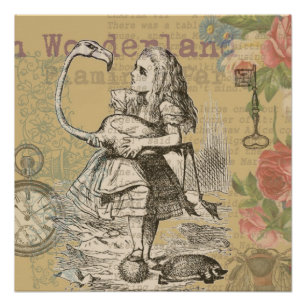Alice im Wunderland Flamingo Klassiker Poster