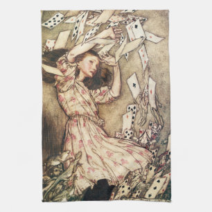 Alice im Wunderland-Fliegen kardiert Küchen-Tuch Geschirrtuch