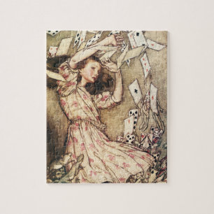 Alice im Wunderland-Fliegen kardiert Puzzlespiel