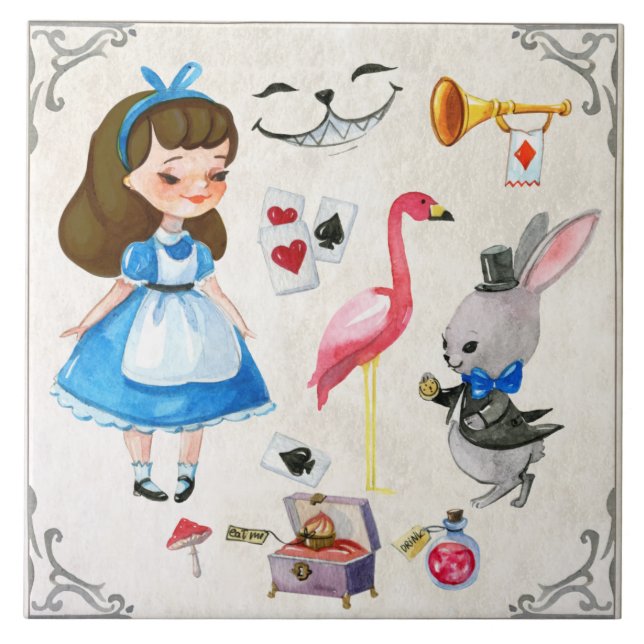 Alice im Wunderland Fliese (Vorderseite)
