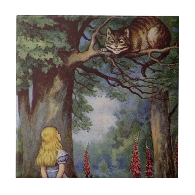 Alice im Wunderland-Fliese, Cheshire-Katze Fliese (Vorderseite)