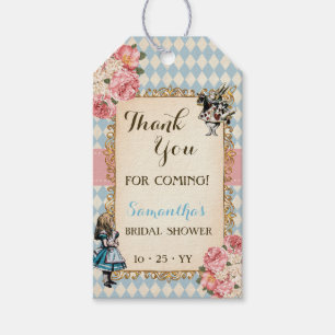 Alice im Wunderland Florale Hochzeitsdusche Gesche Geschenkanhänger