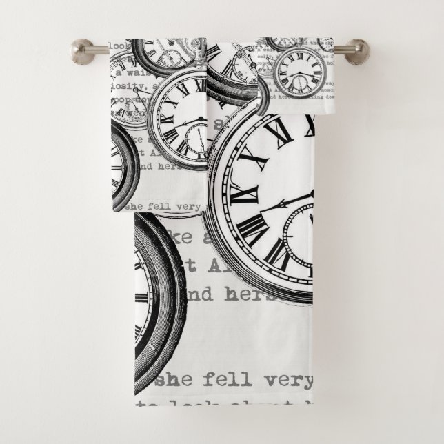 Alice im Wunderland für viktorianische Pocket Watc Badhandtuch Set (Insitu)