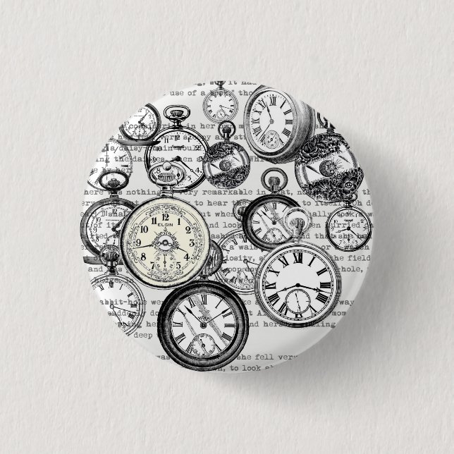Alice im Wunderland für viktorianische Pocket Watc Button (Vorderseite)