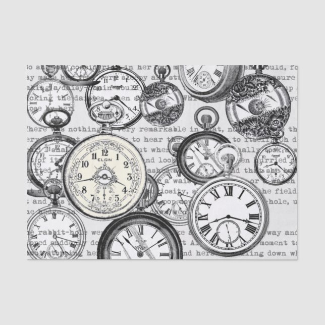 Alice im Wunderland für viktorianische Pocket Watc Seidenpapier (Vorderseite)