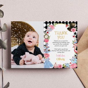 Alice im Wunderland Geburtstag Danke Karte