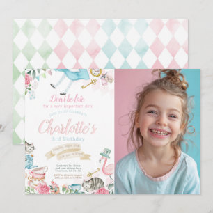 Alice im Wunderland Geburtstag Einladung