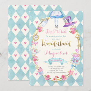 Alice im Wunderland Geburtstag Einladung Tee Party