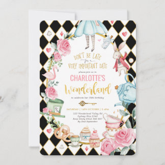 Alice im Wunderland Geburtstag Mad Hatter Tee Part Einladung