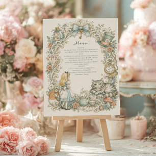 Alice im Wunderland Geburtstag Menükarte