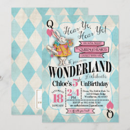 Alice im Wunderland-Geburtstags-Einladungen Einladung