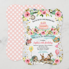 Alice im Wunderland Geburtstagsaufenthalt Einladung