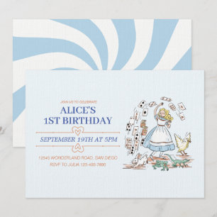 Alice im Wunderland Geburtstagspartei Einladung