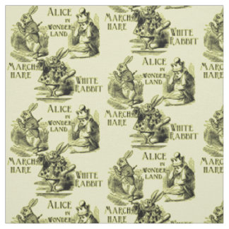 Alice im Wunderland-gelbes Gewebe Stoff