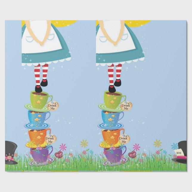Alice im Wunderland-Geschenk-Verpackung Geschenkpapier (Saum)