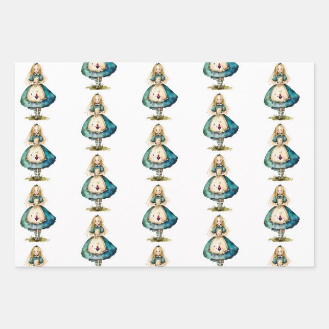 Alice im Wunderland Geschenkpapier Set (Vorderseite)