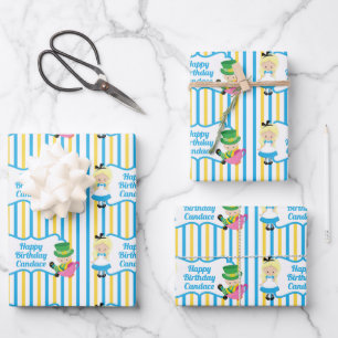 Alice im Wunderland Girl Niedlich Custom Kindergeb Geschenkpapier Set