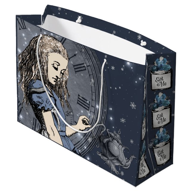 Alice im Wunderland Große Geschenktasche Geschenktüte (Rückseite Schrägansicht)