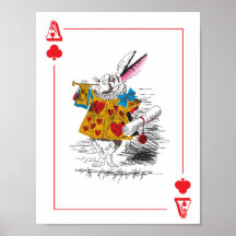 Alice im Wunderland - Große Spielkarte - Kaninchen