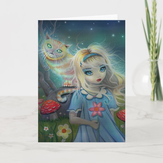 Alice im Wunderland-Gruß-Karte Karte (Vorderseite)
