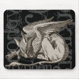 Alice im Wunderland Gryphon Grunge (Einzelfigur) Mousepad