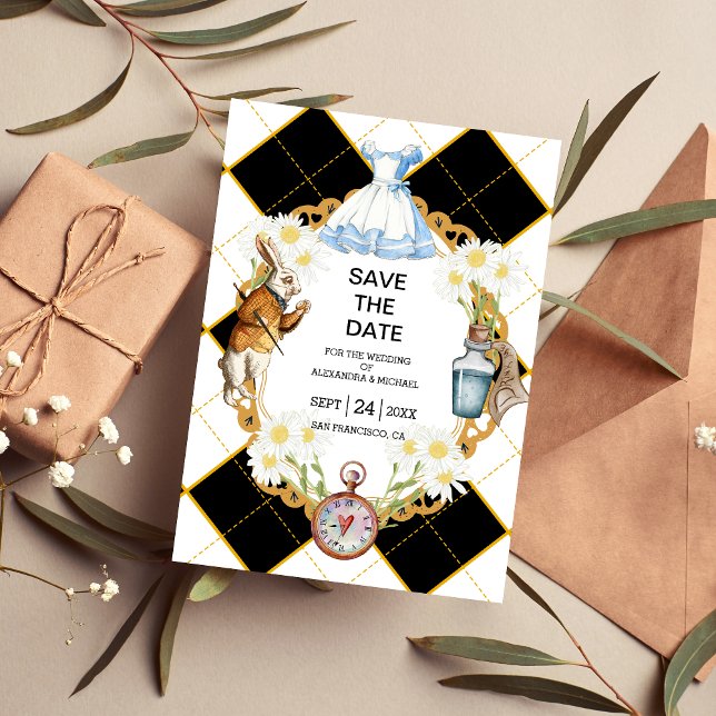 Alice im Wunderland Hochzeit speichern das Datum Save The Date (Von Creator hochgeladen)