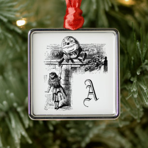 Alice im Wunderland, Humpty Dumpty mit Alice Silbernes Ornament