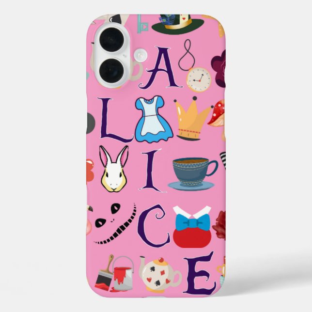 Alice im Wunderland iPhone 16 Gehäuse-Design Plus Hülle (Rückseite)