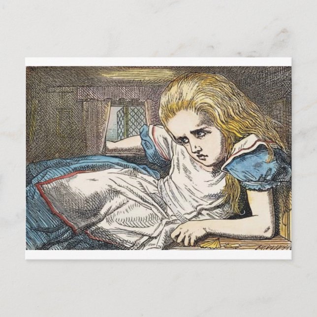 Alice im Wunderland: Iss mich zu groß Postkarte (Vorderseite)