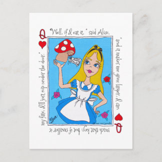 Alice im Wunderland, isst mich! Postkarte