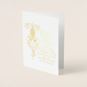 Alice im Wunderland Jabberwocky Gold Foil Card Folienkarte