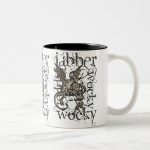 Alice im Wunderland Jabberwocky Grunge (Einzelstüc Zweifarbige Tasse