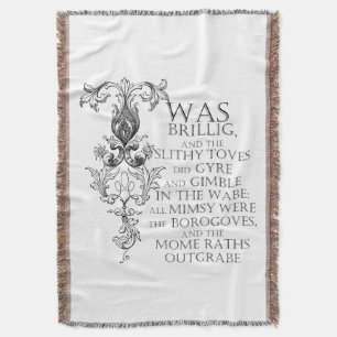 Alice im Wunderland Jabberwocky Poem Throw Blanket Decke