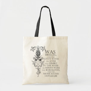 Alice im Wunderland Jabberwocky Poem Tote Bag Tragetasche